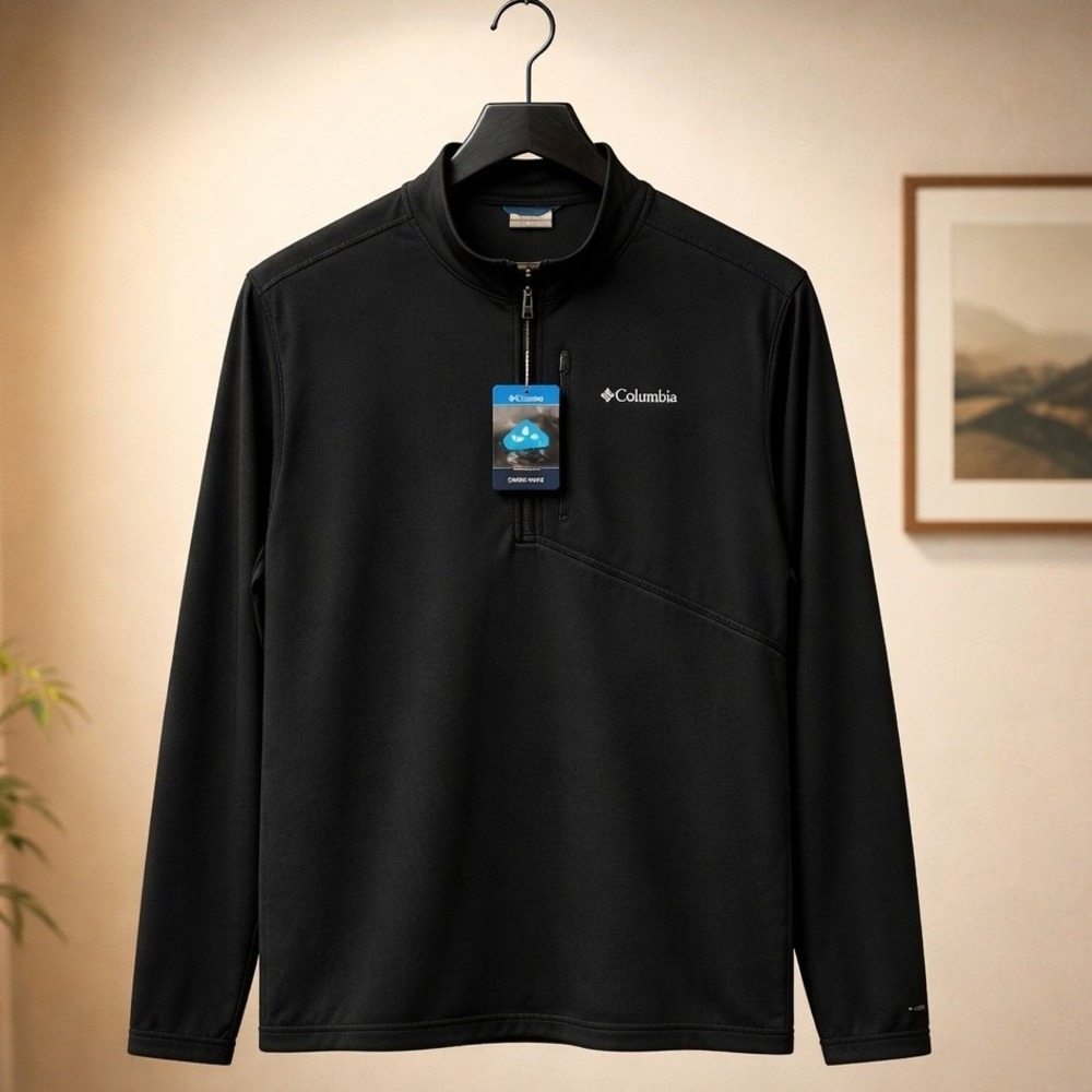 NWT Columbia Park View Fleece Half Zip Mens 3X Black Omni-Wick Pullover